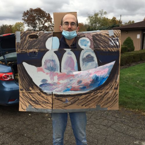Ben won the unofficial "Best Costume" award with his L'Arche boat!